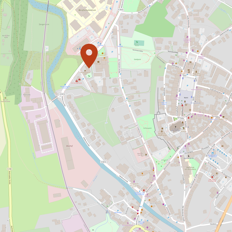 Landkartenausschnitt mit einem Marker beim Sitz des Kinderschutzbundes in Dippoldiswalde